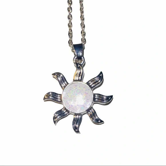 Moonstone Opal Stainless Steel Necklace - Picture 2 of 2